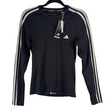 Adidas Techfit 3-Stripes Training Long Sleeve Tee Black HD3532 Mens Small NWT picture