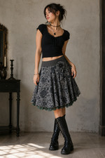 Vintage Y2K GT Design Sz L Coquette Skirt Floral Lace Rosette Fairy Grunge picture