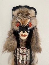 Cheyenne Dog Soldier Tribal Face Mask, #164 Native American Handcrafted Art 4ft picture