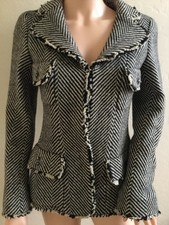 CHANEL 06A TWEED CC LOGO BUTTON JACKET BLAZER FR42 US10 picture