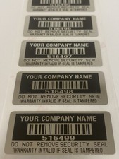 [QTY 250] CUSTOM PRINTED BLACK TAMPER EVIDENT VOID LABELS STICKERS SEALS picture
