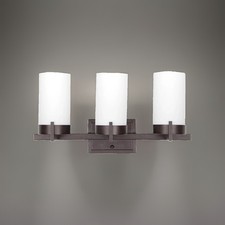 Sunset Lighting Luminette 3-Light Frosted Vanity Glass Provincial Bronze NEW picture