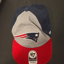 ’47 New England Patriots NFL Clean Up Adjustable Hat One Size Navy/Gray/Red picture
