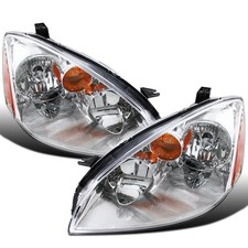 2002-2004 Nissan Altima Factory Replacement Halogen Headlights Pair Chrome picture