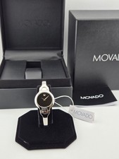 Movado Women's Kara Black Dial Stainless Steel Watch - 0605247 ($695 MSRP) picture