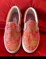 VANS Off The Wall Unisex Kids Slip-On Canvas Floral Pink/Orange 11.5 M picture