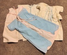 1920s Vintage Sleepwear Layette Pink Blue White Hand Made Embroidered  picture
