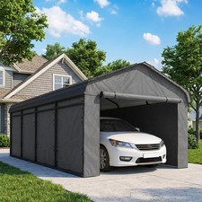 Outsunny 12' x 20' Metal Carport with Metal Roof and Removable Sidewalls picture