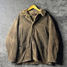 Marlboro Gear Men's Brown Suede Leather Jacket Coat Sherpa Lined Size L Western picture
