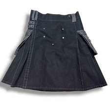UT Kilts GlenTorin Night Fury UtiliKilt Black Gray Cargo Tactical Workwear Sz 34 picture