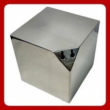 Global Views Chrome Mirror Cube Wall Art Modern Geometric Sculpture Plaque Art picture
