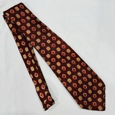 Signet True Vintage 40s 50s Silk Rayon(?) Neck Tie Geometric Rockabilly Print picture