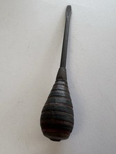 Vintage Stacked Leather Handle Flathead Screwdriver 12 1/2 Inch picture