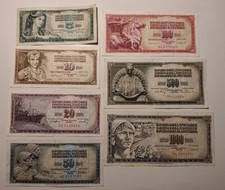 Yugoslavia 7 Banknotes '68-'81 - Complete Edition - 5 to 1,000 Dinars XF picture