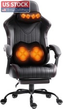US Stock Dowinx Big and Tall Gaming Chair with Massager Adults Black Home picture