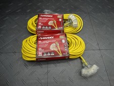 Husky 50 ft. 14/3 Lighted Multi-Outlet Extension Cord 1009545857 Pack of 2 picture