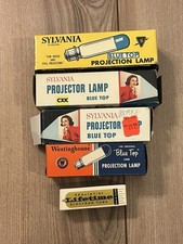 Lot Of 5 Vintage Blue Top Projector Projection Lamp Bulb SYLVANIA UNTESTED picture