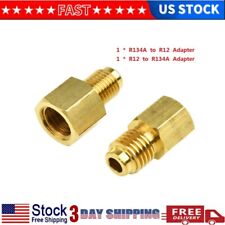 2X R12 To R134a R134a To R12 Adapter Kit 1/4 Female Flare 1/2 Acme Male Gold New picture