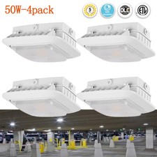 4PACK Led Canopy Garage Light Fixture 50W Parking Lot Security Area Light picture