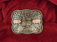 PITMASTER BAR-B-Q PRO CHAMPION TROPHY BUCKLE☆FOUR CORNERS COOKOUT☆Rare☆X09 picture