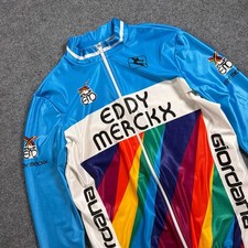Vintage 80s Giordana Cycling Jersey Mens 3 L XL Eddy Merckx Blue Made In Italy picture