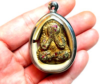 Phra Pidta LP Tim Wat Lahanrai BE 2510 Thai Amulet Embedded Gems Rare picture