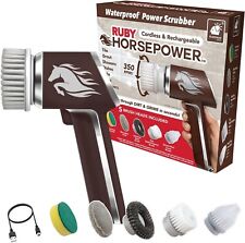 Handheld Cordless Rechargeable Spinning Power Scrubber - Ruby Horsepower picture