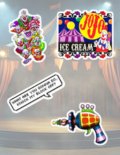 Killer Klowns From Outer Space Horror 4pc Sticker Pack picture