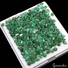 44.60 Cts/187 Pcs Natural Colombian Green Emerald Pear Cut Loose 4-5mm Gems Lot picture