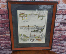 Antique City Of New Haven CT. Centennial Lithograph H.J.Toudy 1876 picture