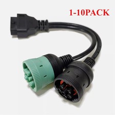 6 Pin J1708 or 9 Pin J1939 to 16 Pin OBD2 OBDII Adapter Cable Heavy Duty Truck picture