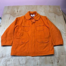 Woolrich Mens Vintage Wool Hunting Jacket Style 512 Size 44 Game Pocket Orange picture