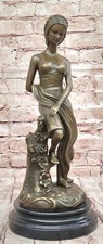 Pretty Young Roman Maiden Girl Bronze Statue Sculpture Art Sensual Woman Gift picture