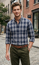 NWT J Crew Crew Slim plaid flex men’s dress casual shirt S picture