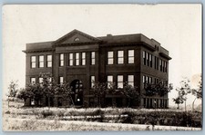 Henning Minnesota MN Postcard RPPC Photo New High School Campus Building c1910's picture