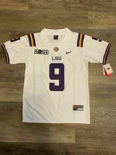 BURREAUX #9 LSU Joe Burrow Stitched Jersey White, 2020 Patch,  picture