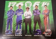 Roush Racing Card hand signed Ricky Stenhouse Jr, Trevor Bayne, Jack Roush, Bubb picture