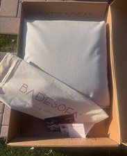 BADESOFA Luxury Bath Pillow & Duster Medium Ivory Pearl New With Box picture