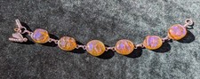 Rare Authentic Vintage Dragons Breath bracelete. circa. 1920 , elec.Orange, Blue picture
