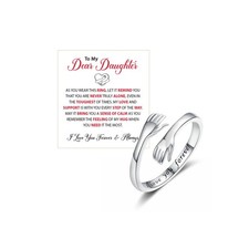 DivaGlamz To My Daughter Hug Hope Rings, I Love You Foreve Motivational Stainles picture