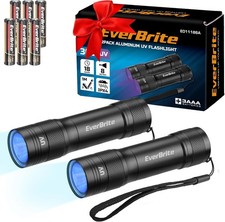 EverBrite 2 Pack LED UV Flashlight 365nm Blacklight Flashlight Small Black Light picture