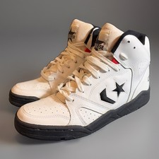 Vintage Converse Hi Top Sneakers Mens 9.5 Black White Basketball Shoes 1980s picture