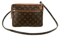 Authentic 1980s LOUIS VUITTON LV Monogram Leather Shoulder Sports Bag France picture