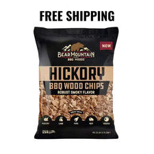 192 cu in Hickory BBQ Wood Chips Smoking Grill Flavor Natural Hardwood picture