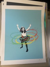 Ubik Hula Hoop Screen Print Art Poster Blue Edition Signed, Embossed & #’d Of 85 picture