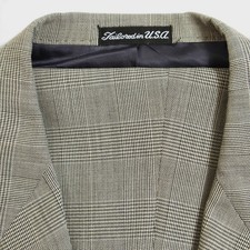 Vintage Tom James Innocenti Italy 2 Piece Suit 46R Gray Prince of Wales Wool picture
