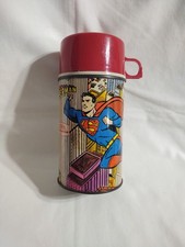 Vintage 1967 Superman Thermos. Intact glass incert. picture