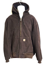 CARHARTT Vintage Jacket Men's XXL 2XL J130 DKB Brown Workwear Active Coat USA picture