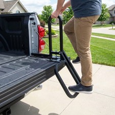 Foldable Pickup Truck Tailgate 1-Step Ladder Universal Fit. Drilling Hex Screws picture