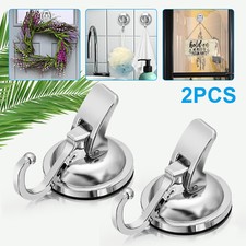 2PCS Heavy Duty Strong Suction Cup Hooks Waterproof Wall Hanger Kitchen Bathroom picture